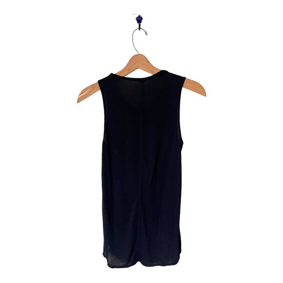 HELMUT LANG Black Asymmetrical Blouse Scoop Neck Sleeveless Tank Top Small EUC - Picture 8 of 9